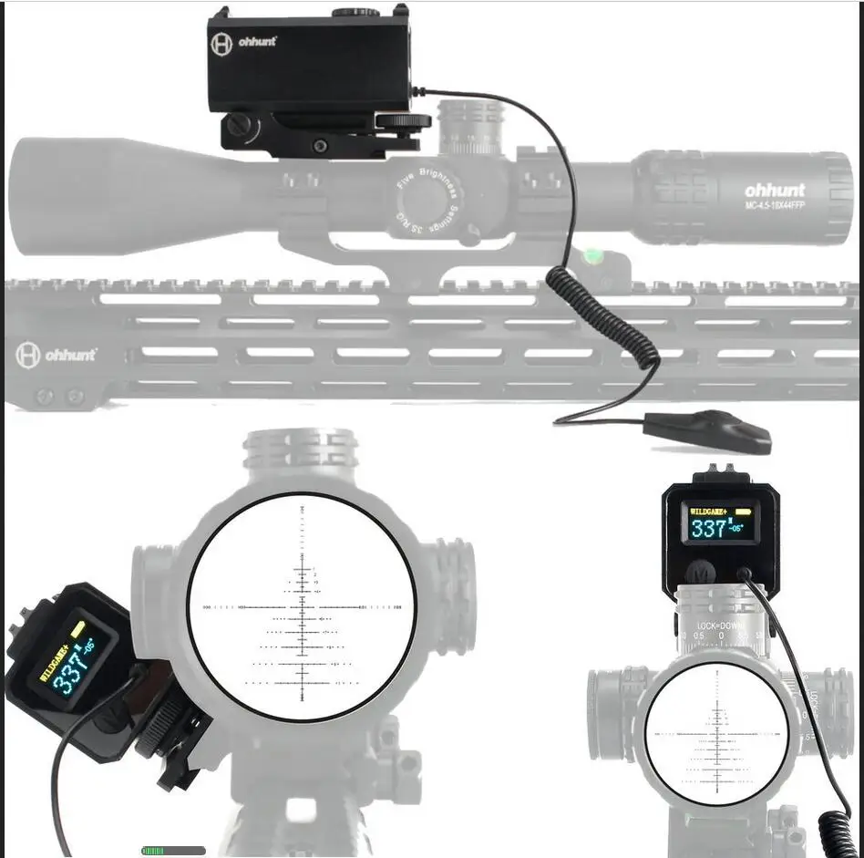 Tactical ohhunt 5-700M Mini Laser Rangefinders Hunting Rifle Scope Sight with Picatinny Weaver Rail Mount Color OLED Display