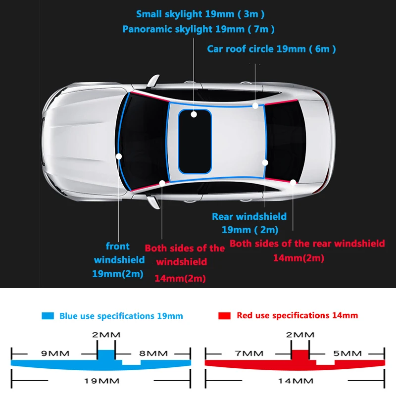 2/8m Car Roof Rubber Strip Sunroof Windshield Seal Waterproof Soundproof Car Roof Protector Seal For Auto Accessories Universal