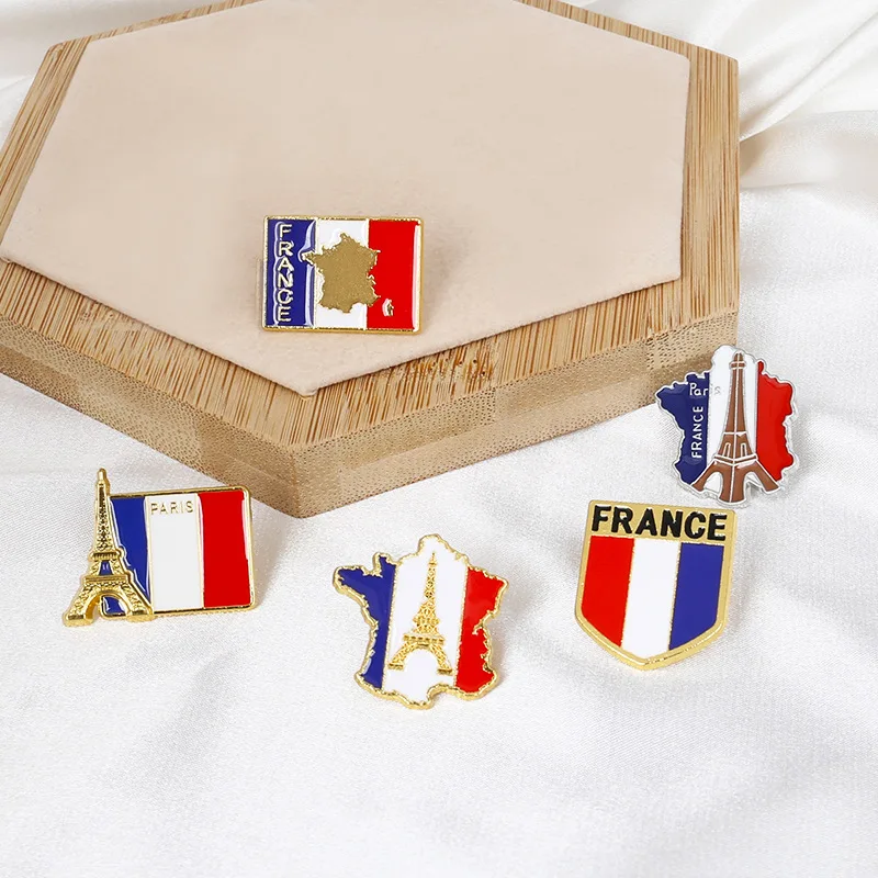 Spilla Bandiera Francese Con Torre Eiffel – Distintivo In Lega 316L, Design Gocciolato, Regalo Unisex Per Borsa, Cappello O Giacca, Ideale Per Patrioti E Viaggiatori