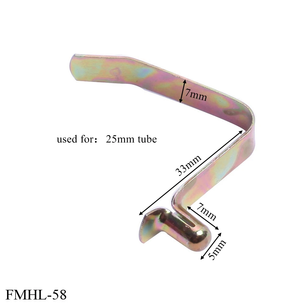 Perno di bloccaggio del pulsante del palo rotondo della clip della molla piana nichelata fabbricazione 5pcs per il tubo di 20mm