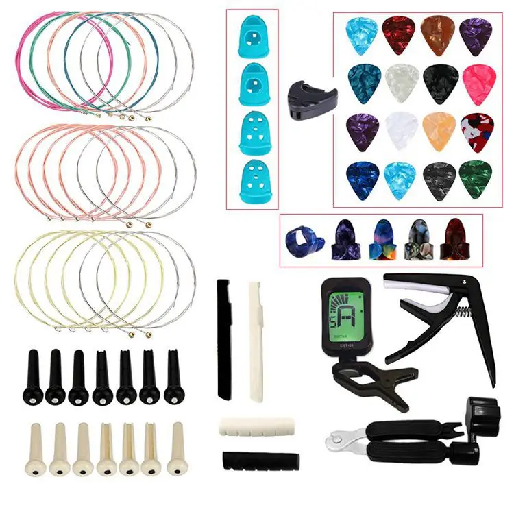 Guitar Accessories Set Guitar Capo/Tuner/Picks/Guitar Pure Copper Strings 1-6 Guitar repair tools for Electric Guitar Parts GYH