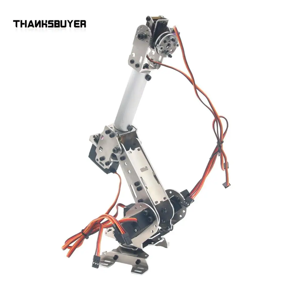 Thanksbuyer RoboSoul Aluminum Metal S6 6DOF 6 Axis Robot Arm ABB Model Manipulator with 4PCS MG996R and 2PCS MG90S