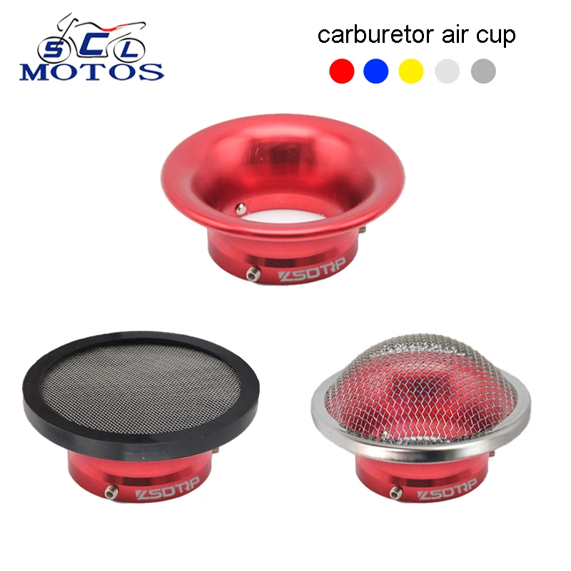 Sclmotos- 50mm Motorcycle Air Filter Wind Horn Cup Alloy Fit Keihin OKO KOSO PWK21/24/26/28/30 PE CVK28/30 For Honda Yamaha