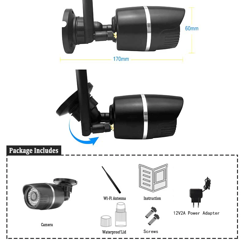 Imagem -06 - Câmera ip de Vigilância por Vídeo ao ar Livre Hjt-wifi Invisible ir Night Vision Detecção Humanóide Vigilância Áudio à Prova Dágua 5mp 940nm