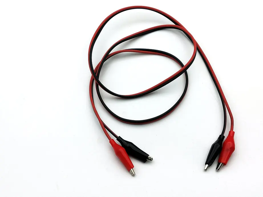 20set  Dual Alligators Test Clip Lead Jumper about is length 1M Red + Black New