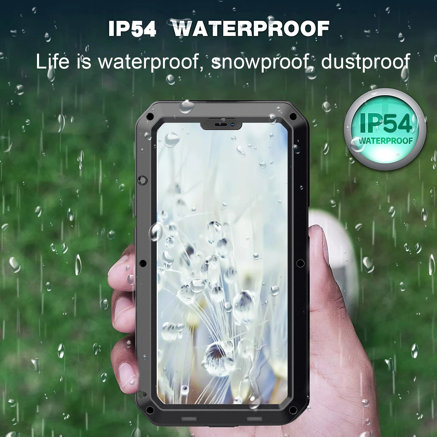 Toughened Glass Heavy Duty Phone Case For iPhone 15 14 13 12 11 XR Xs Max SE 2022 8 7 Plus Metal Aluminum Armor Shockproof Cases