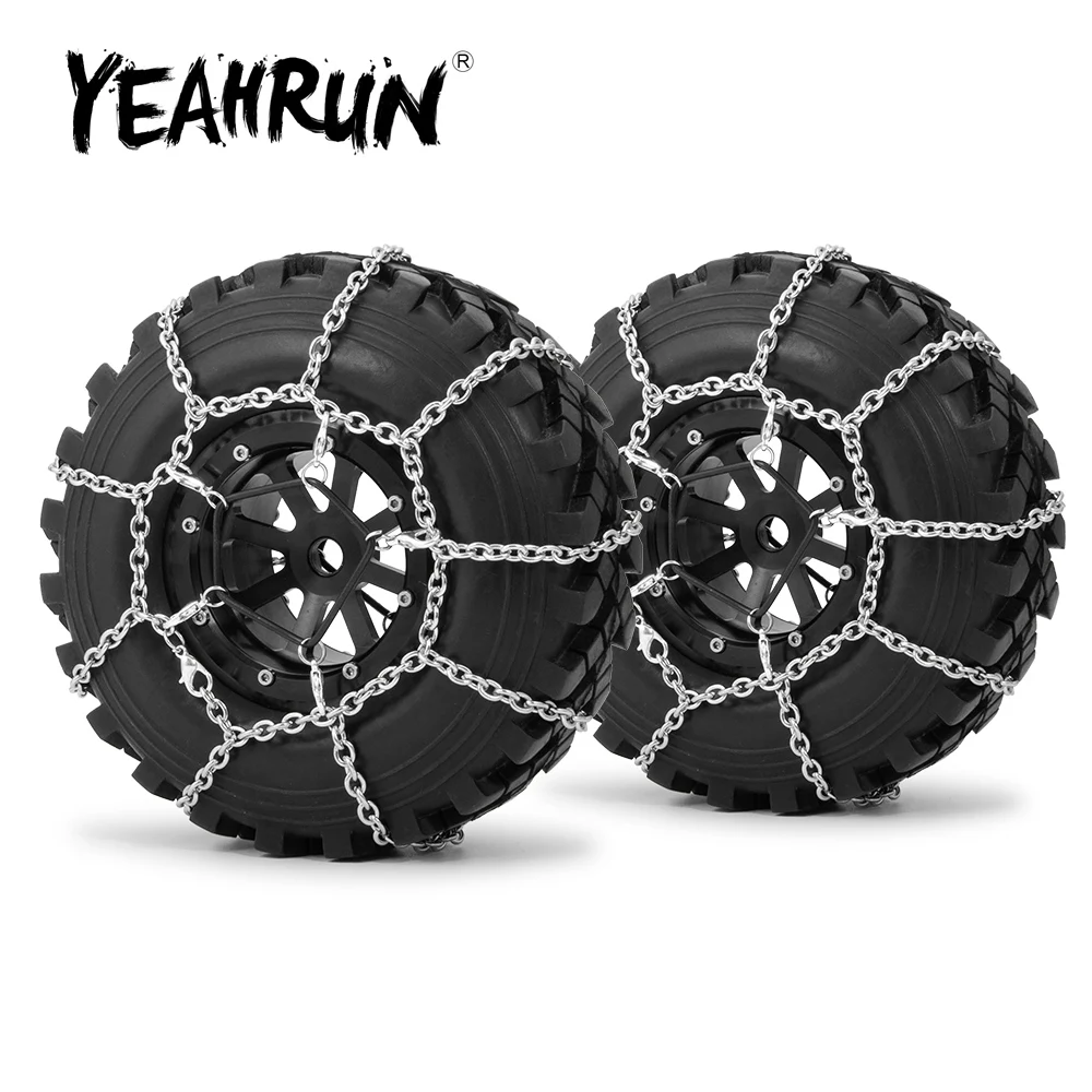 YEAHRUN RC Car Universal Metal 2.2 Inch OD 130mm Wheels Tires Anti Skid Snow Chain for 1/10 RC Rock Crawler TRX-4 TRX4