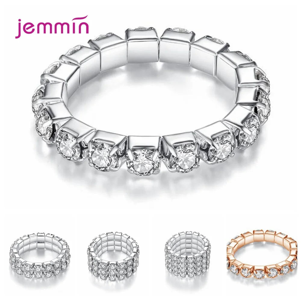 

New Fashion Korean Style Crystal Ring Genuine 925 Silver Rings Multi Model For Choice Cute Finger Jewelry