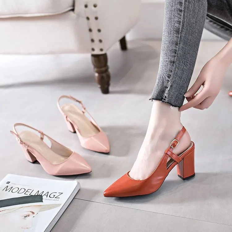 

Spring Nice Women High Heels Outdoor Fashion Shoes Shallow Mouth Leisure Women Shoes Professional Work Shoes buckles Size 39