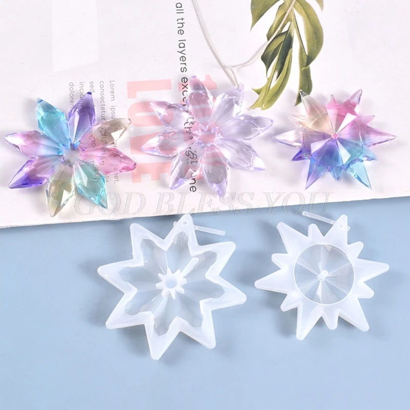 Christmas Ornaments Snowflake Pendant Casting Silicone Mould DIY Crafts Jewelry Making Tools Crystal Epoxy Resin Mold Drop Ship