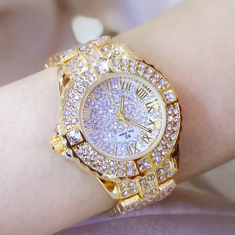 Orologi da donna orologio da polso da donna in oro con diamanti orologi da polso da donna con strass di marca di lusso orologi da donna Relogio Feminino