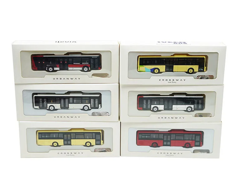 1:87 CROSSWAY URBANWAY Plastic BUS Model Collection Souvenir Ornaments Display Vehicle Toys Gift