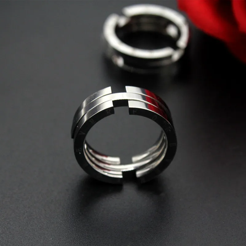 316L Silver color Stainless Steel Deformable Ring Women Men Wedding Jewlery Couple Rings Forever Lovers Gift