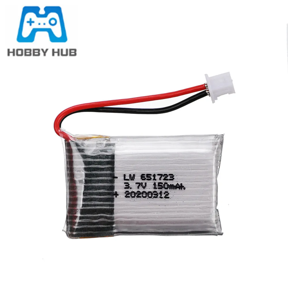 3.7V 150mAh For H20 Syma M67 U839 S8 RC Quadcopter Drone Spares Parts 651723 3.7V Lipo Battery 1.25mm plug +Charger Set