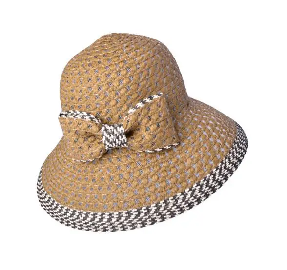 Fashion summer straw sun hat bow-tie handmade hat for women