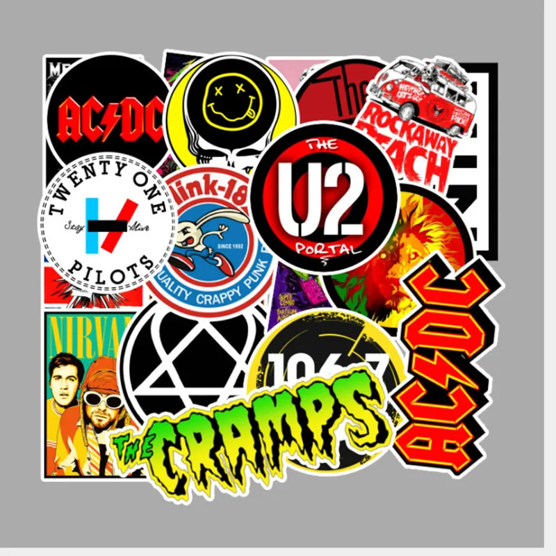 10/30/50/100pcs Cartoon Music Theme Series Graffiti Stickers Snowboard Laptop Luggage Fridge Car Decal Home Decor Cute Kids