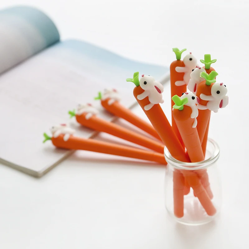 Mohamm Cartoon Creativity Of Vegetables Rabbits Love White Carrots Gel Pen Stationery School Supplies