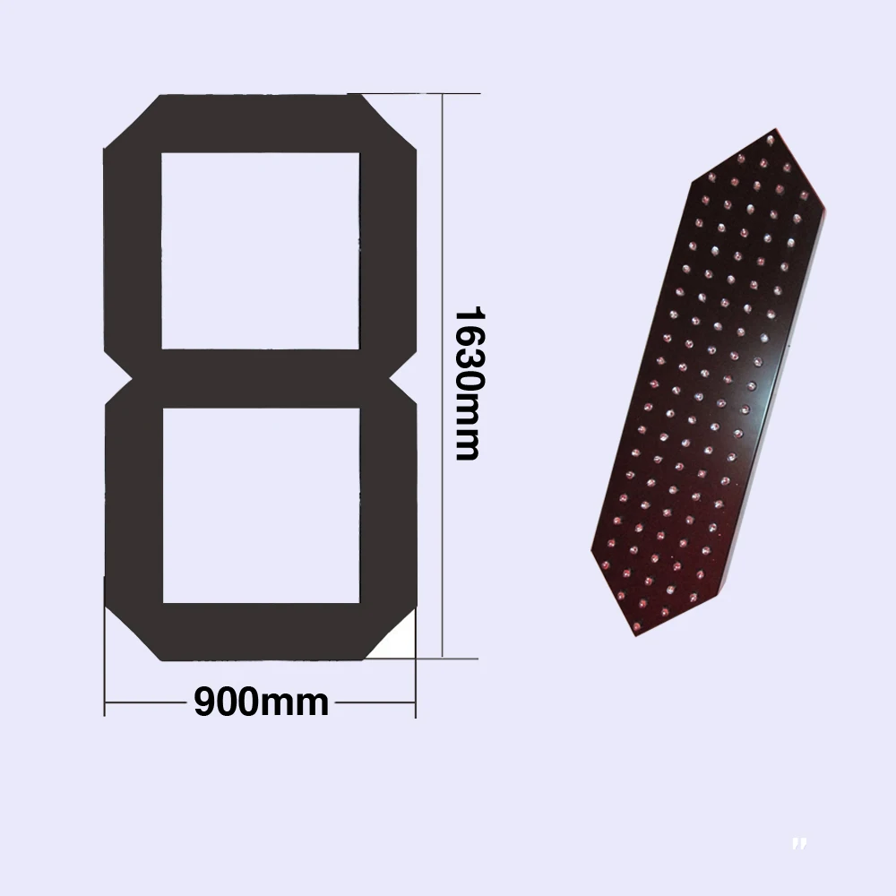 Hohe Qualität 64 "zoll 8,88 Gas Station Zeichen LED Digital Display Board Verschiedene Größe 7 Segment Nummer Modul