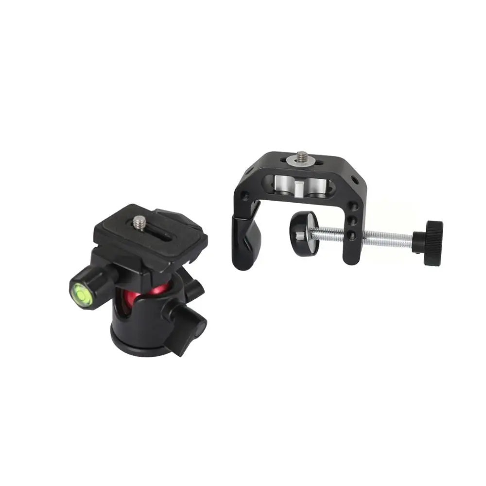 CAMVATE Tripod Ball Head Adapter 360° Rotated With Quick Release Base Plate + Universal C Clamp For DSLR Camera / Smartphone