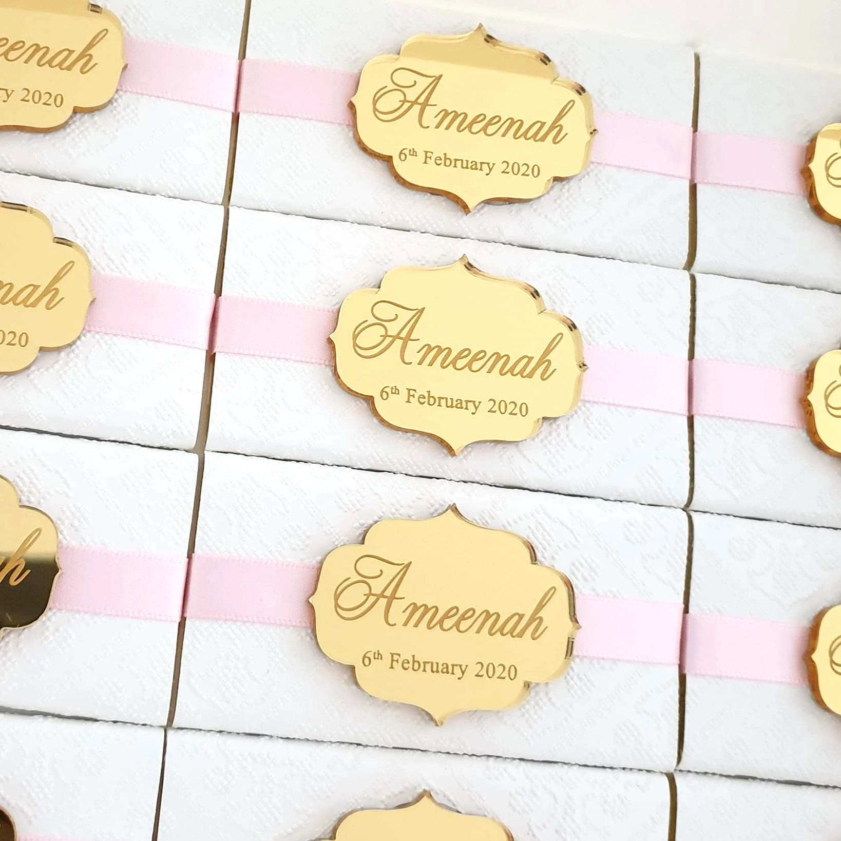 24 targhe personalizzate con nome a specchio in argento/oro, decorazioni personalizzate per cioccolato, bomboniere, decorazioni per battesimo, baby