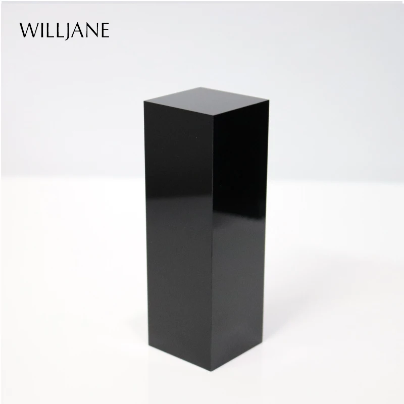 Black Acrylic Solid Block Ring Pendant Jewelry Display Cube Pedestal Art Sculpture Stand Bracelet Necklace Photography Holder