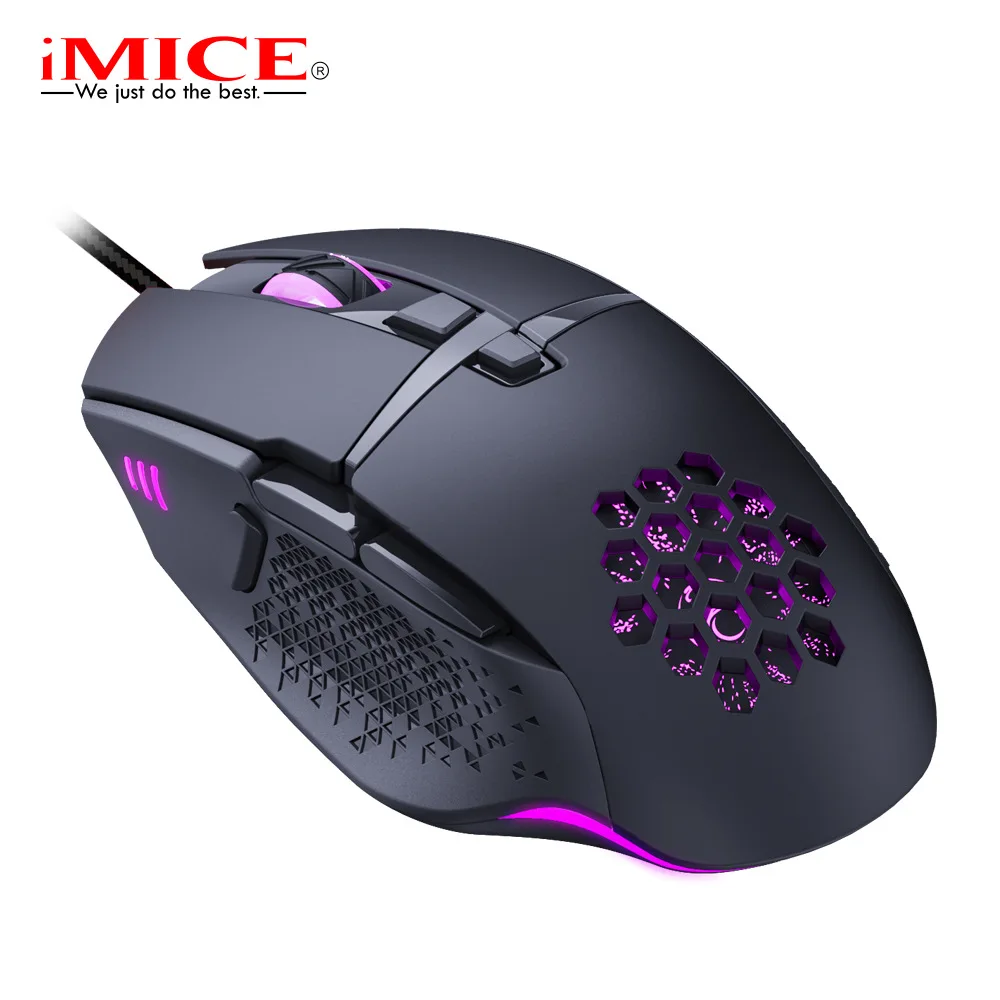 

IMICE T90 Wired Luminous Game Macro Definition Programming Mouse Hollow 7200DPI Firepower Key Suitable For PC Laptop