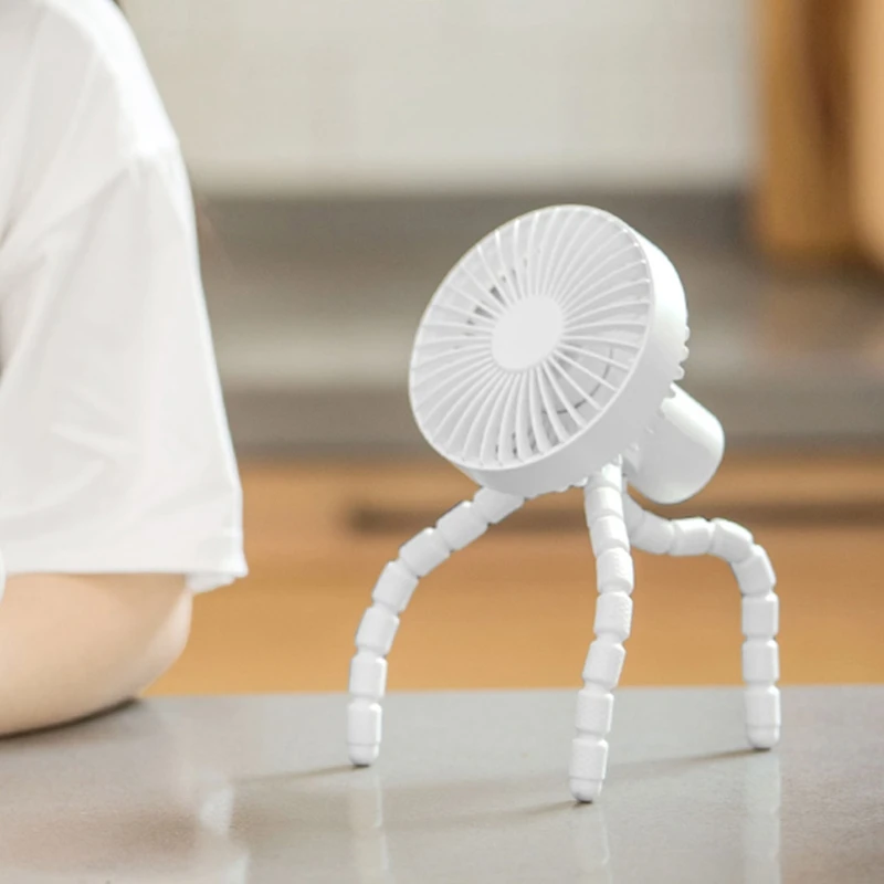 3 سرعة USB قابلة للشحن 1800mAh بطارية تعمل بالطاقة كليب مروحة مع مرنة ترايبود ل غرفة عربة الدراجة سيارة مقعد التخييم 19QE