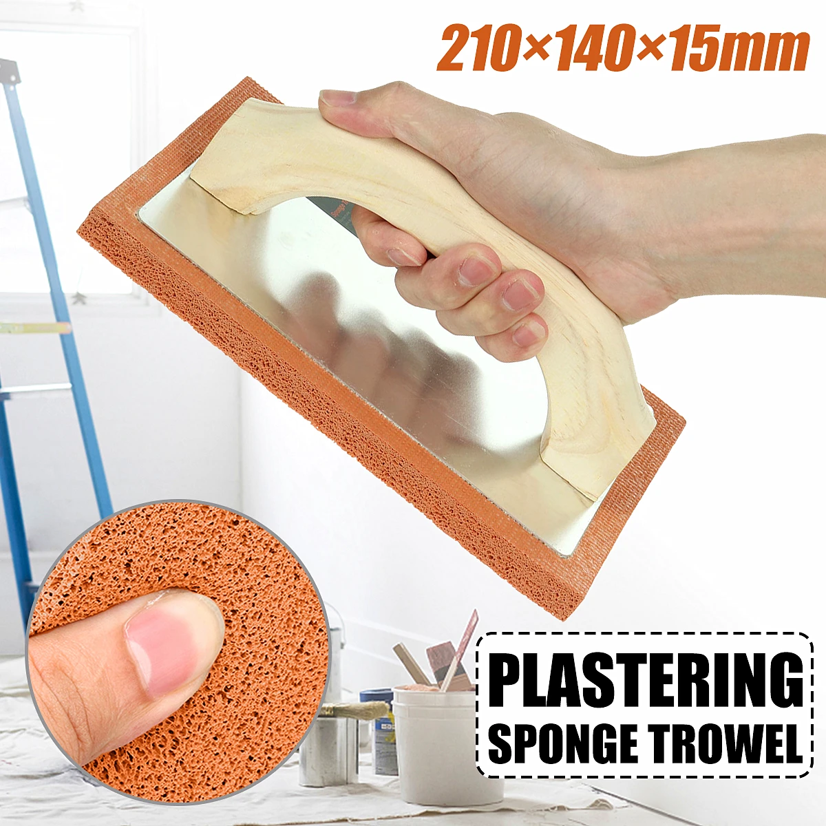 210*140*15mm PRO Plastering Sponge Float Trowel Plasterers Foam Grey Rubber