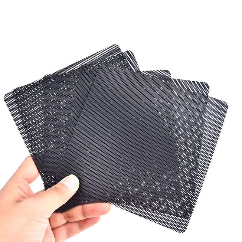 1PC 12cm Dust Cover Plastic Dust-Proof Net Computer Case Fan Three In One Grille 5PC 12cm Cuttable Black PVC PC Fan Dust Filter