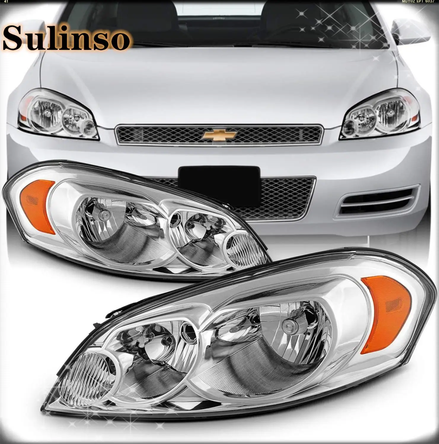 

Sulinso fit ForHeadlights Fits 2006-2007 Chevy Monte Carlo 06-13 Impala 14-16 Impala Limited Headlamp Driver+Passenger Pair