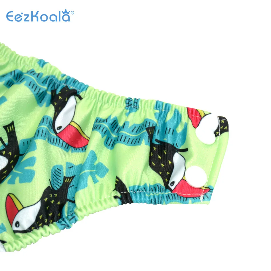 Eezkoala 2pcs Waterproof Swimming Diaper Baby Swim Nappies Reusable Cloth Diaper Swimwear for Girls Boys Printed Diapers