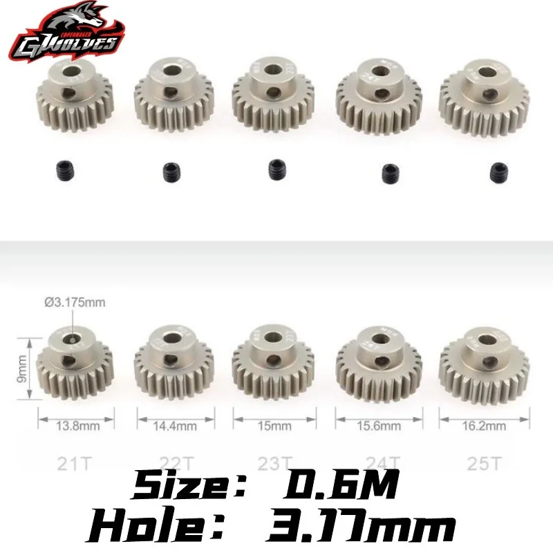 13T-33T 7075 Harden RC 0.6M 3.17mm shaft motor gear steel teeth high speed Refit upgrade HSP 94111 94107 94123 RC motor gear