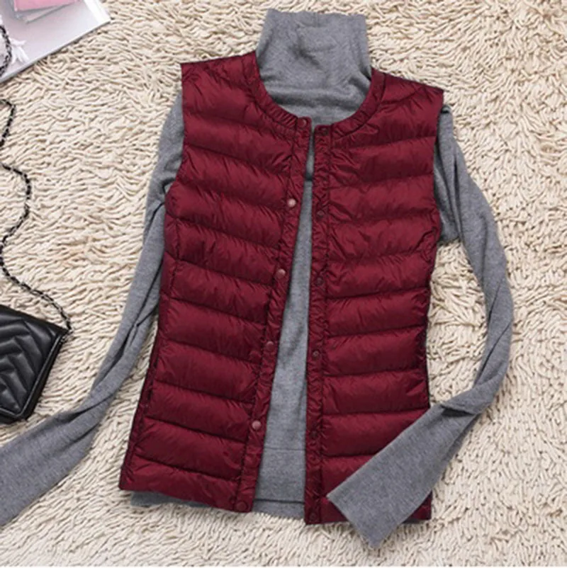 Brand 3XL Large Size Waistcoat 2021 New Women\'s Warm Vest Ultra Light Down Vest Women Portable Sleeveless Winter Warm Liner