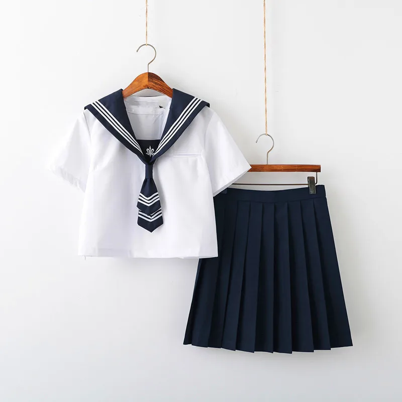 Jk uniformes escolares para meninas cosplay ternos de marinheiro bonito curto/longo saia plissada conjuntos completos cosplay jk série traje