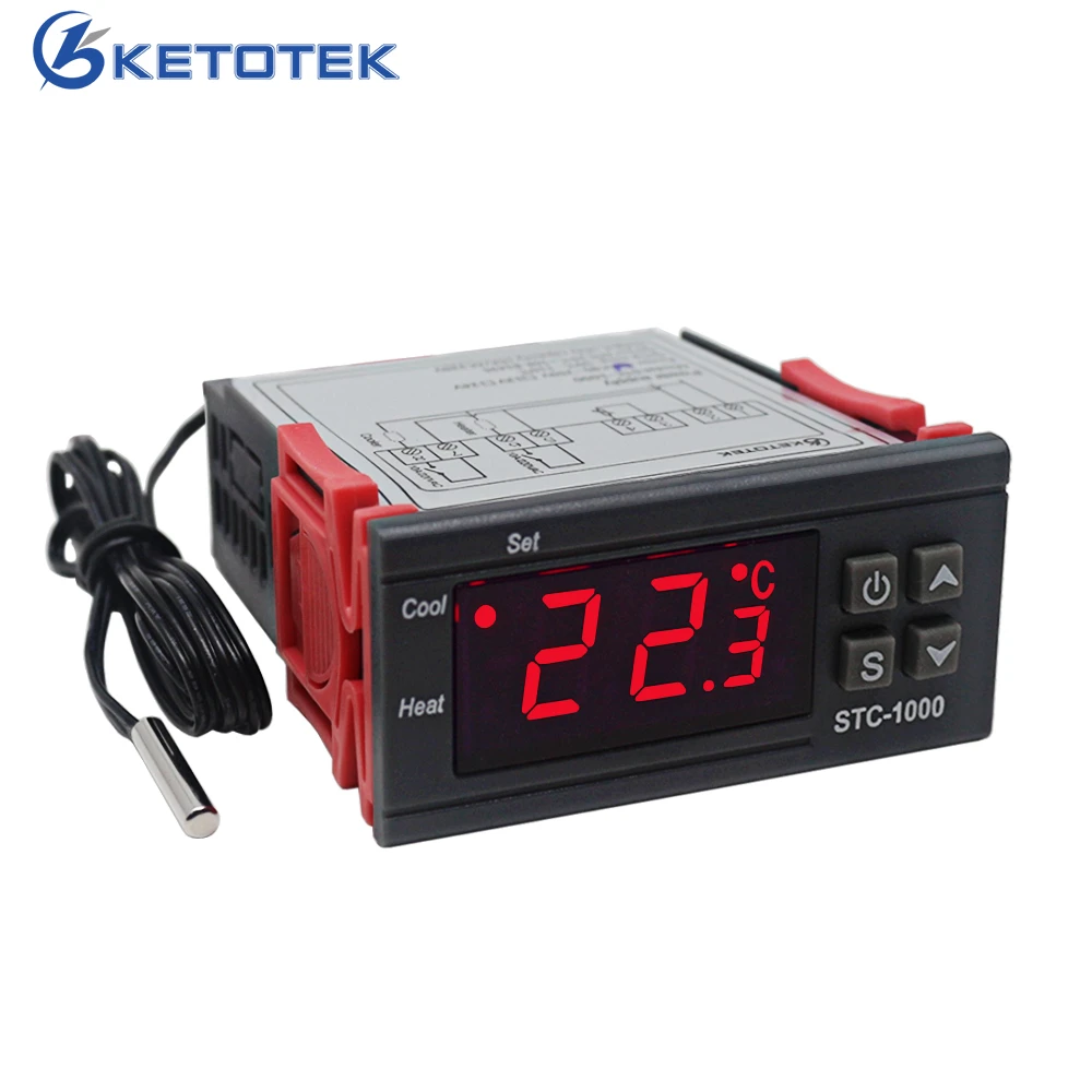 Digital Temperature Controller Thermostat Thermoregulator incubator Relay LED 10A Heating Cooling STC-1000 STC 1000 12V 24V 220V