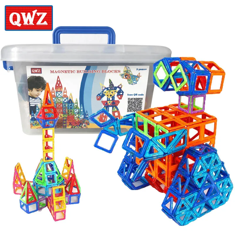 

QWZ 110pcs Mini Magnetic Designer Construction Set Model & Building Plastic Magnetic Blocks Educational Toys For Kids Gift