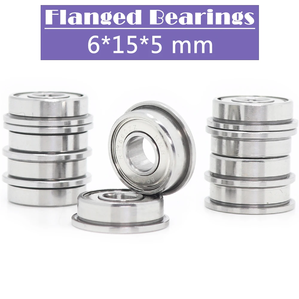 

F696ZZ Bearing ABEC-5 ( 10 PCS ) 6*15*5 mm Flanged F696Z Ball Bearings F696 ZZ F619/6ZZ