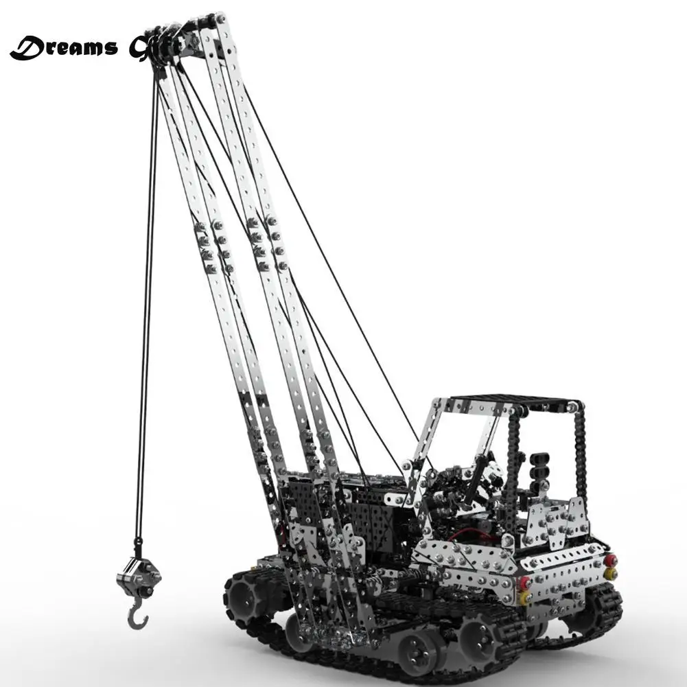 

2.4G 10CH RC Crane Children DIY Stainless Steel Assembled Vehicle Metal RC Car Model Assembly Toys for Kids Toys for Childrens