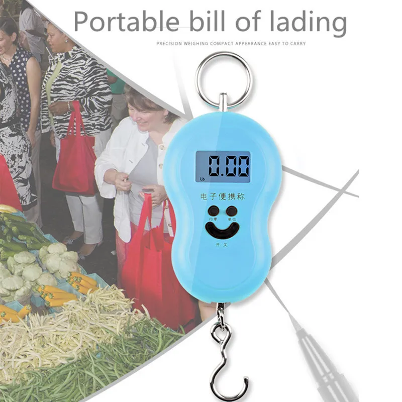 Direct Portable Electronic Scale Household 50kg Express Parcel Chinese Gourd Hook LB JIN OZ KG Overload Low Voltage Display