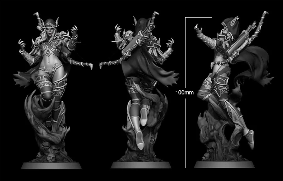 100mm 10cm Resin Model Kits Female Devil Figurine Unpainted No Color RW-027