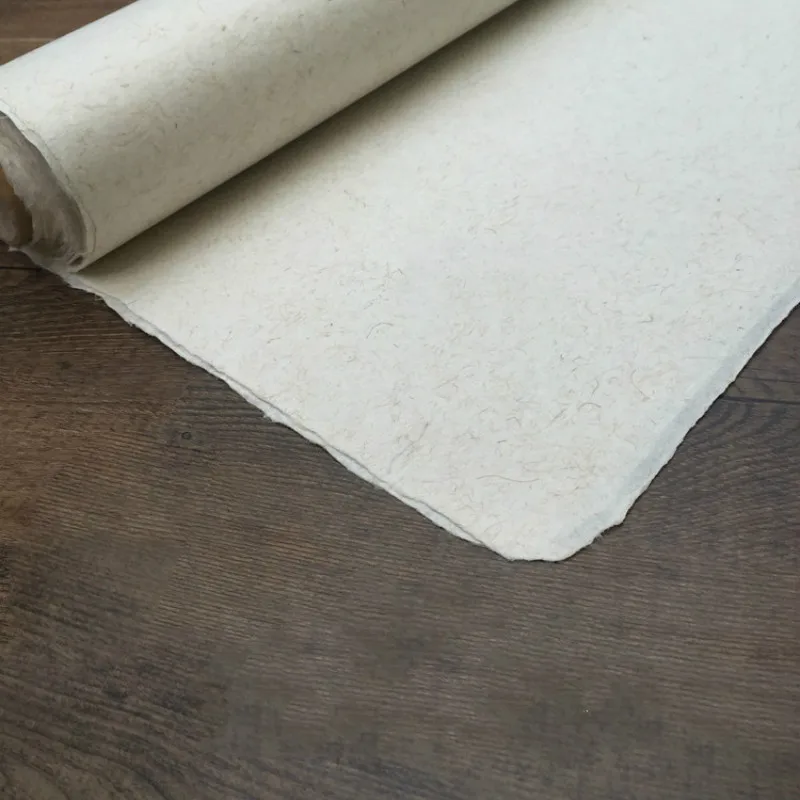 Papel Xuan artesanal para pintura chinesa, papel de arroz, caligrafia e papel de desenho, fibra meia madura, arroz Yunlong, papel Mulberry