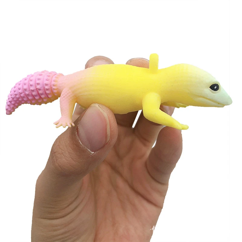 Cartoon Squishy Lizard Anxiety Simulation Stress Release Squishy Anti-stress Lizard Keychain Toys For Children Fidget Toys