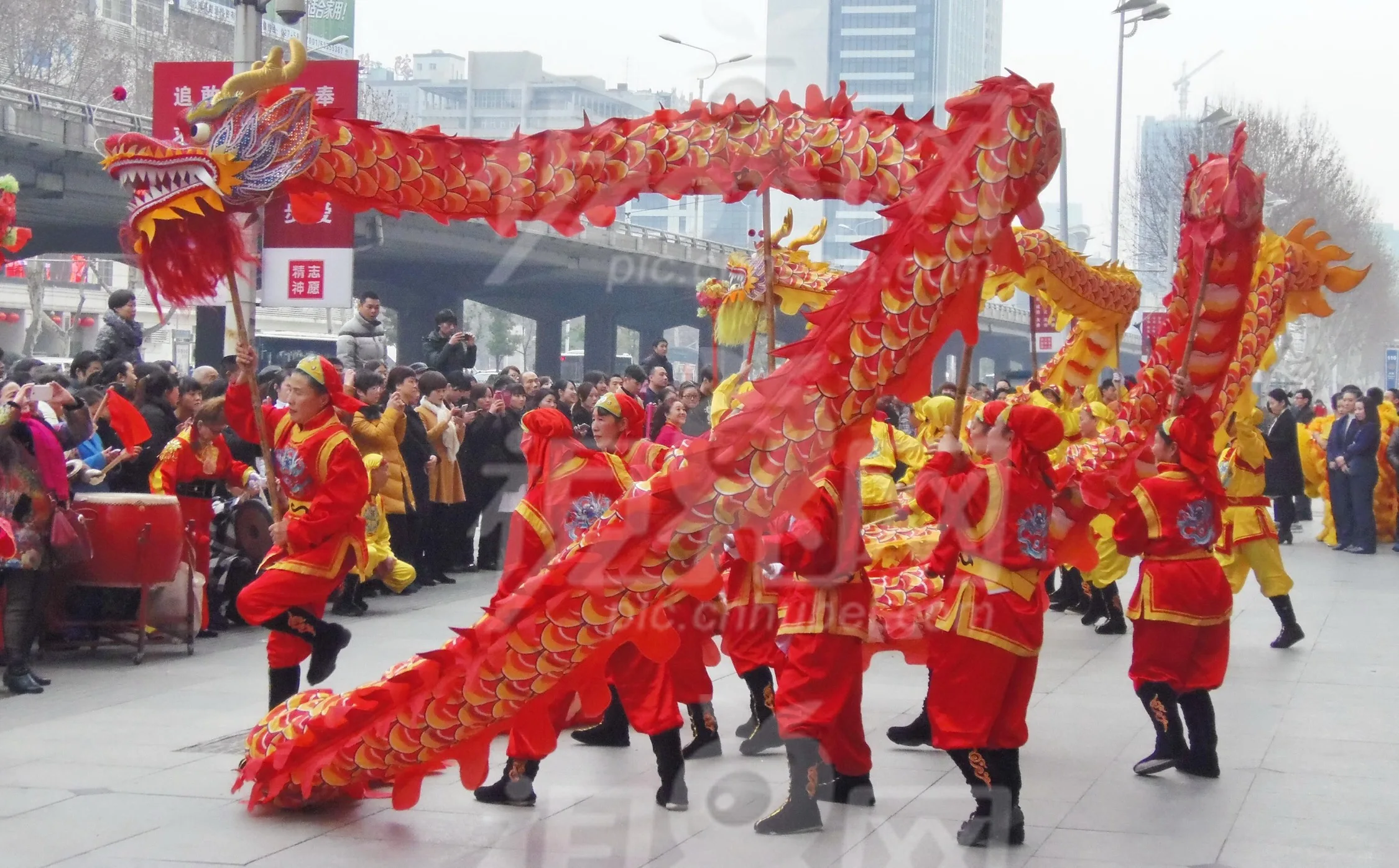 Dragon Dance 10m Size 5  Costume 8 Players Children Stundent Festival Spring Carnival Party Playground Performance Kung Fu China