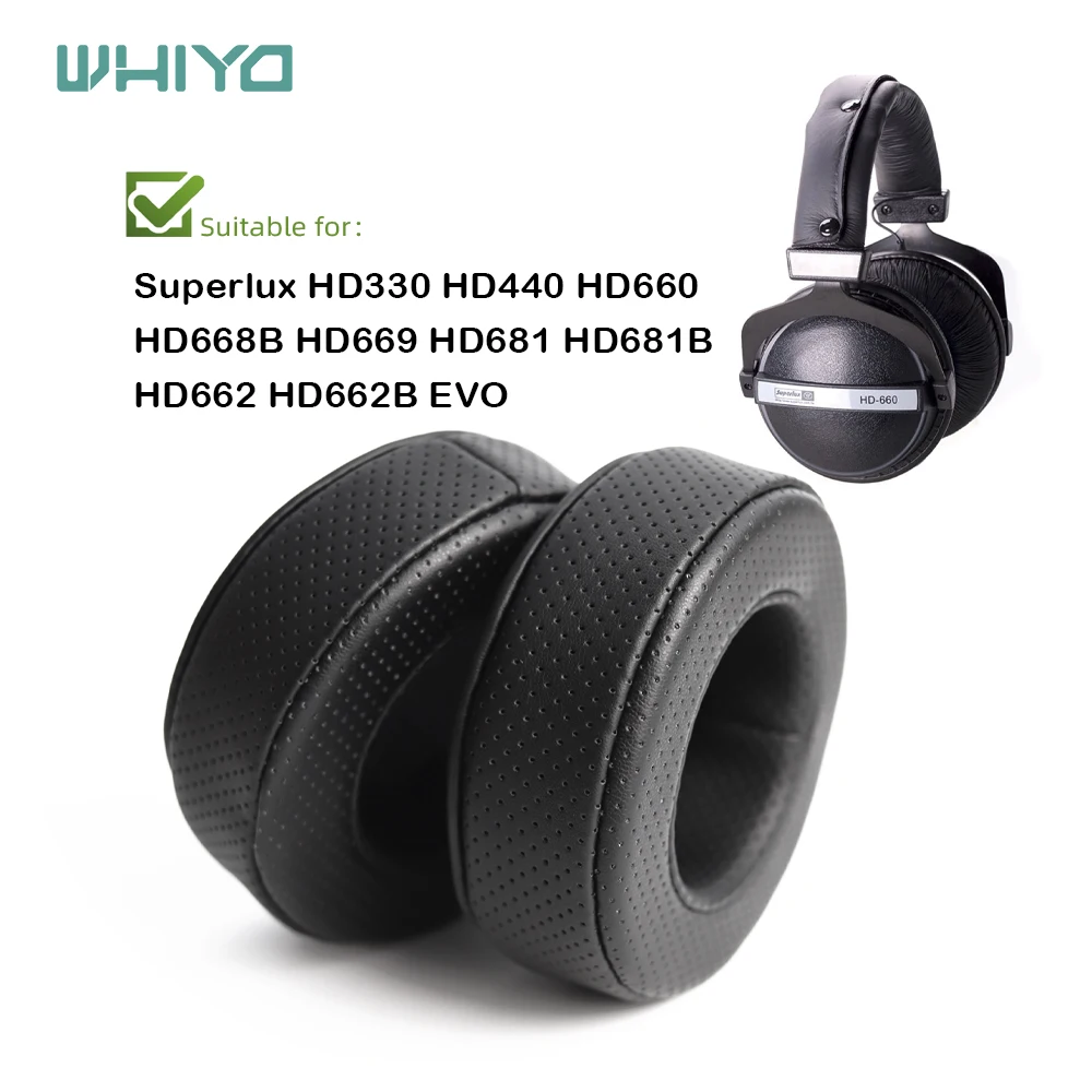 Whiyo Replacement Ear Pads for Superlux HD330 HD440 HD660 HD668B HD669 HD681 HD681B HD662 HD662B EVO Headphones Cushion