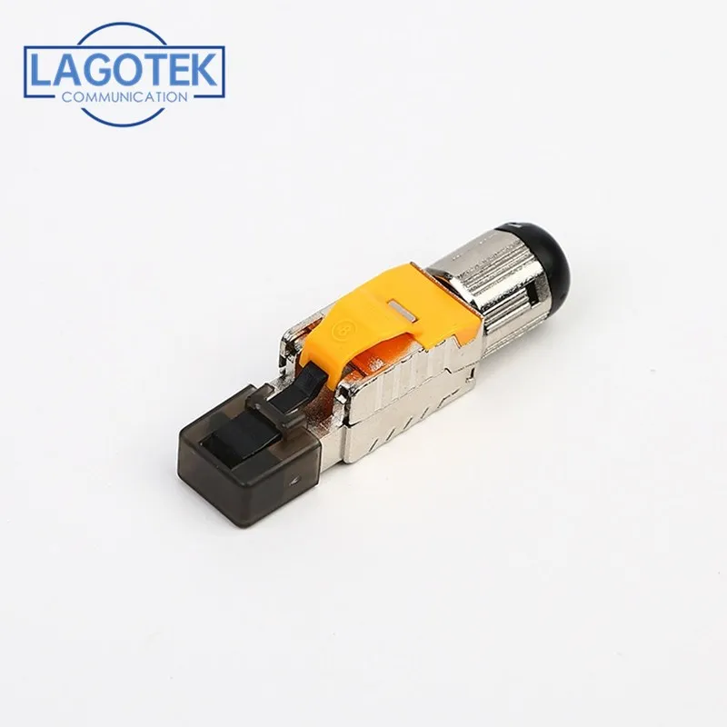 

Tool-Free Shielded RJ45 Cat 8 Termination Plug Cat8 Plug / Cat8 Connector Modular for 22/23/24AWG Cable 40GB Newtork