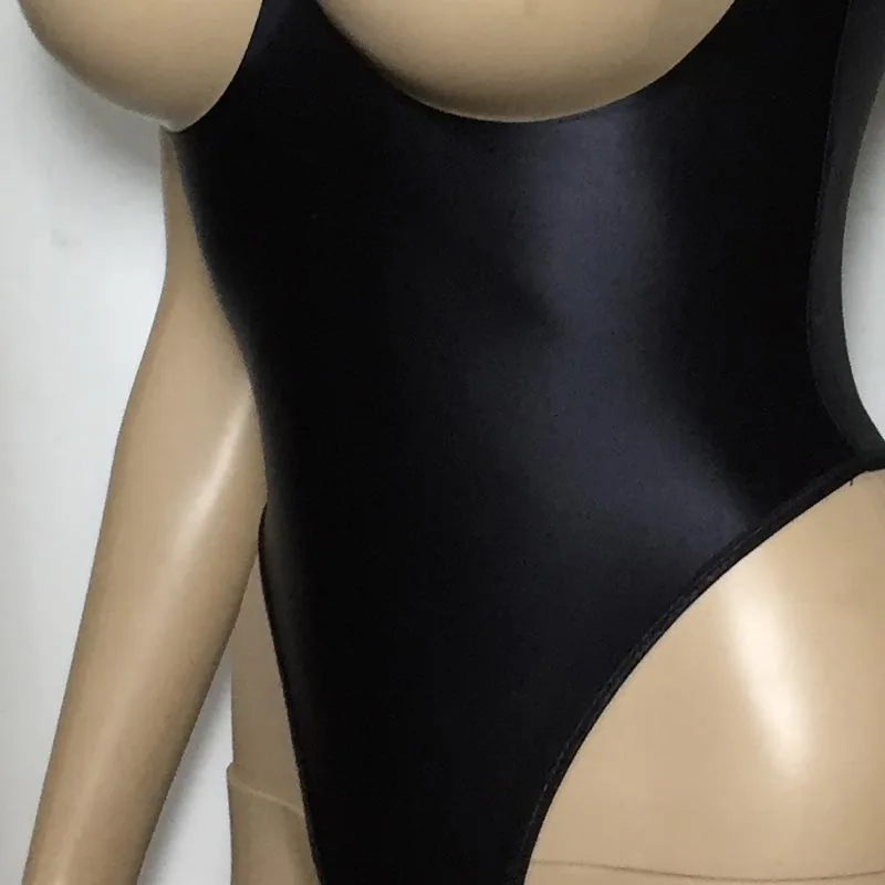 Sexy Shiny Spandex Cupless Crotchless Teddy Thong Leotard Open Breast Bodysuit Lingerie Jananese Style Erotic Swimwear