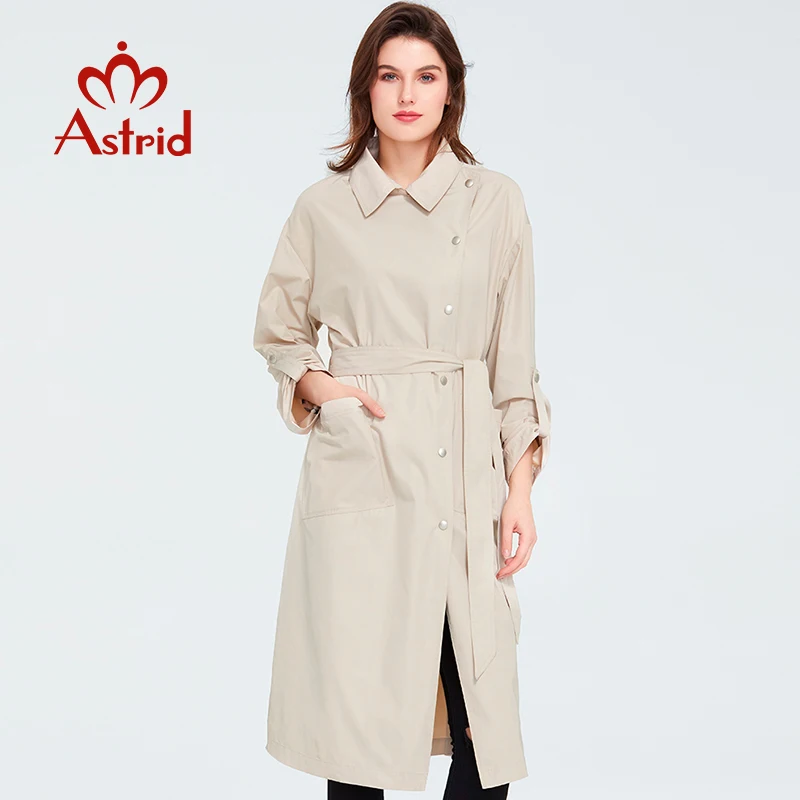 

Astrid 2022 Spring new arrival Casual trench coat women oversize Outwear Loose Clothing fashion with belt female Thin coat 7090