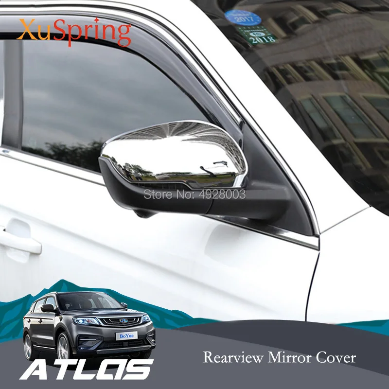 Car Rear View Mirror Cover Protective Stickers Trim Garnish ABS Chrome For Geely Atlas Boyue Emgrand NL-3 Proton X70 2016-2021