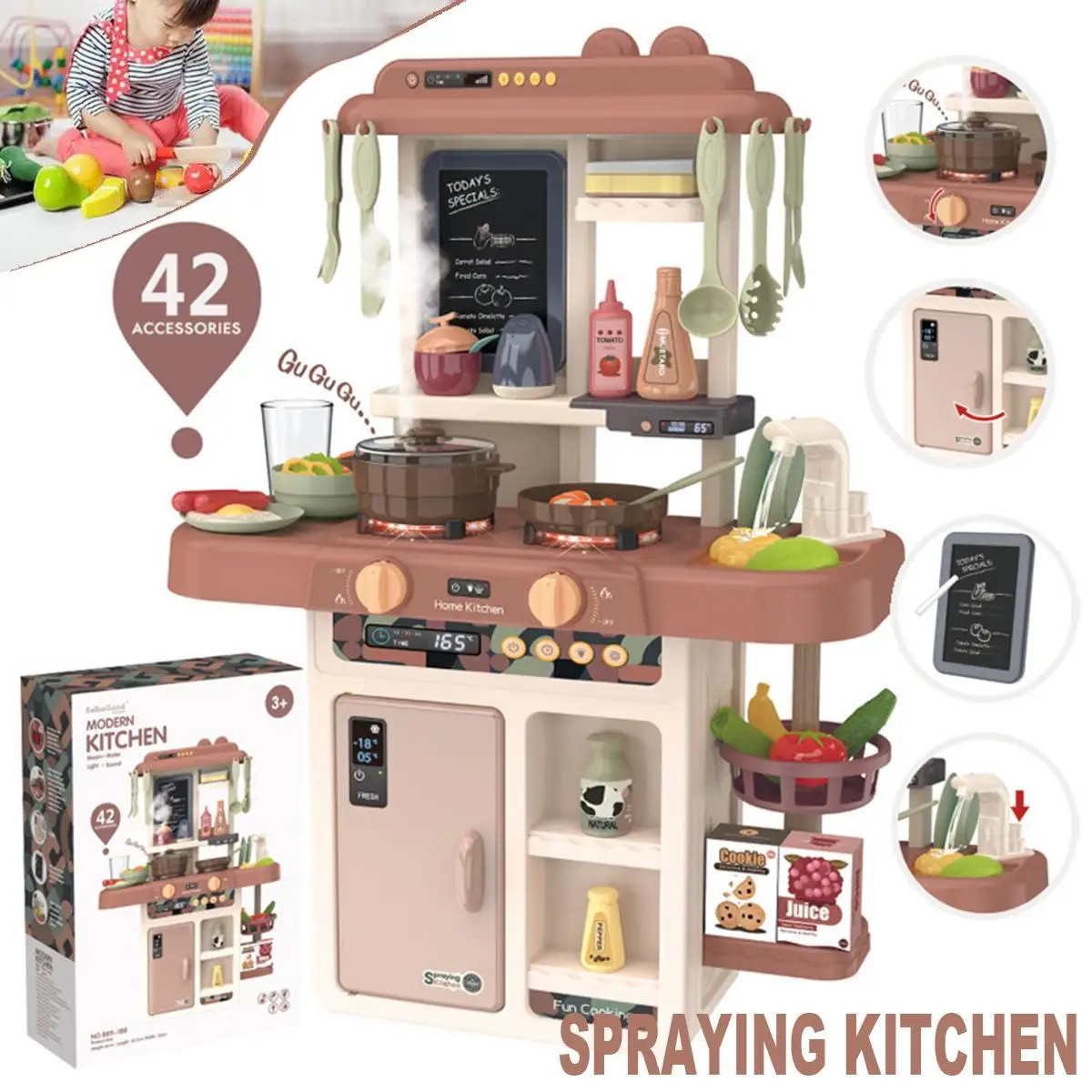 42pcs-kid-kitchen-toy-simulation-kitchen-toy-spray-water-abs-dinnerware-pretend-play-kitchen-cooking-table-set-children's-gift