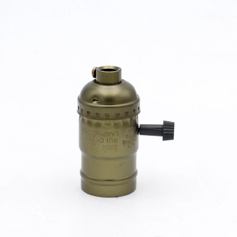 Vintage Lamp Socket E27 E26 Bulb Base Light Holder With Pull Chain Swith And Knob Switch